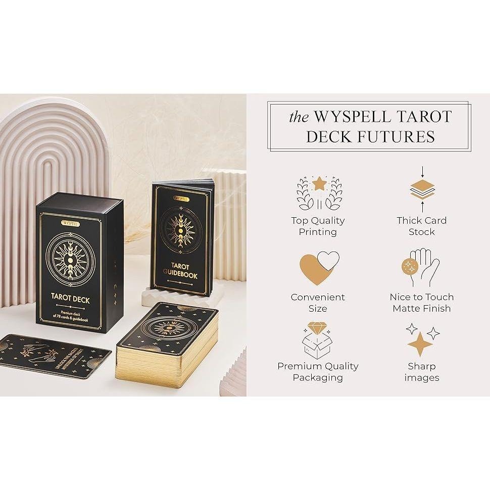 免運 ❤️莉莉塔羅❤️正版 wyspell tarot deck 黑金 塔羅牌卡 偉特 卡牌 占卜卡牌-細節圖4