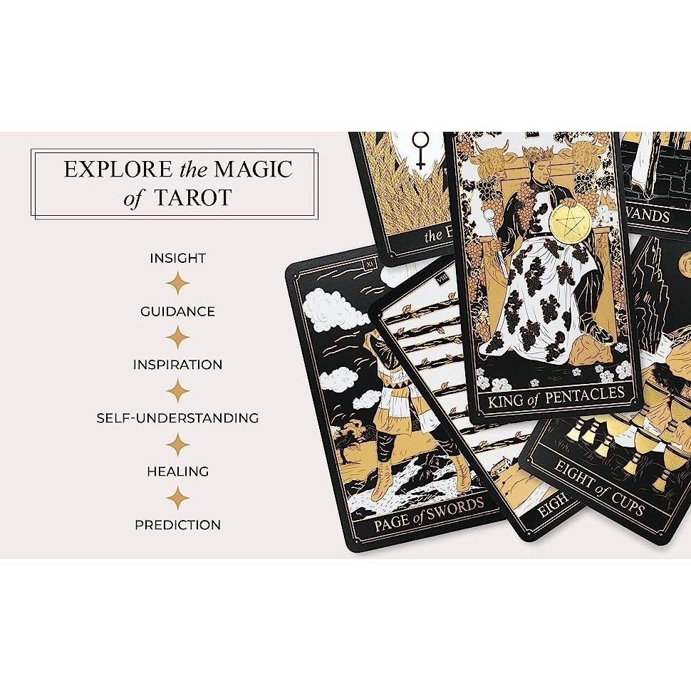 免運 ❤️莉莉塔羅❤️正版 wyspell tarot deck 黑金 塔羅牌卡 偉特 卡牌 占卜卡牌-細節圖5