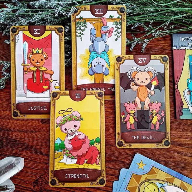 免運 ❤️莉莉塔羅占卜❤️正版 月之熊熊塔羅牌 Luna＇s Bear Tarot 塔羅牌卡 偉特 卡牌 占卜-細節圖3