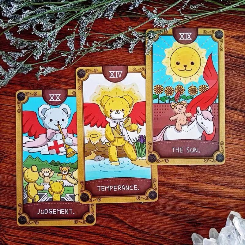 免運 ❤️莉莉塔羅占卜❤️正版 月之熊熊塔羅牌 Luna＇s Bear Tarot 塔羅牌卡 偉特 卡牌 占卜-細節圖4