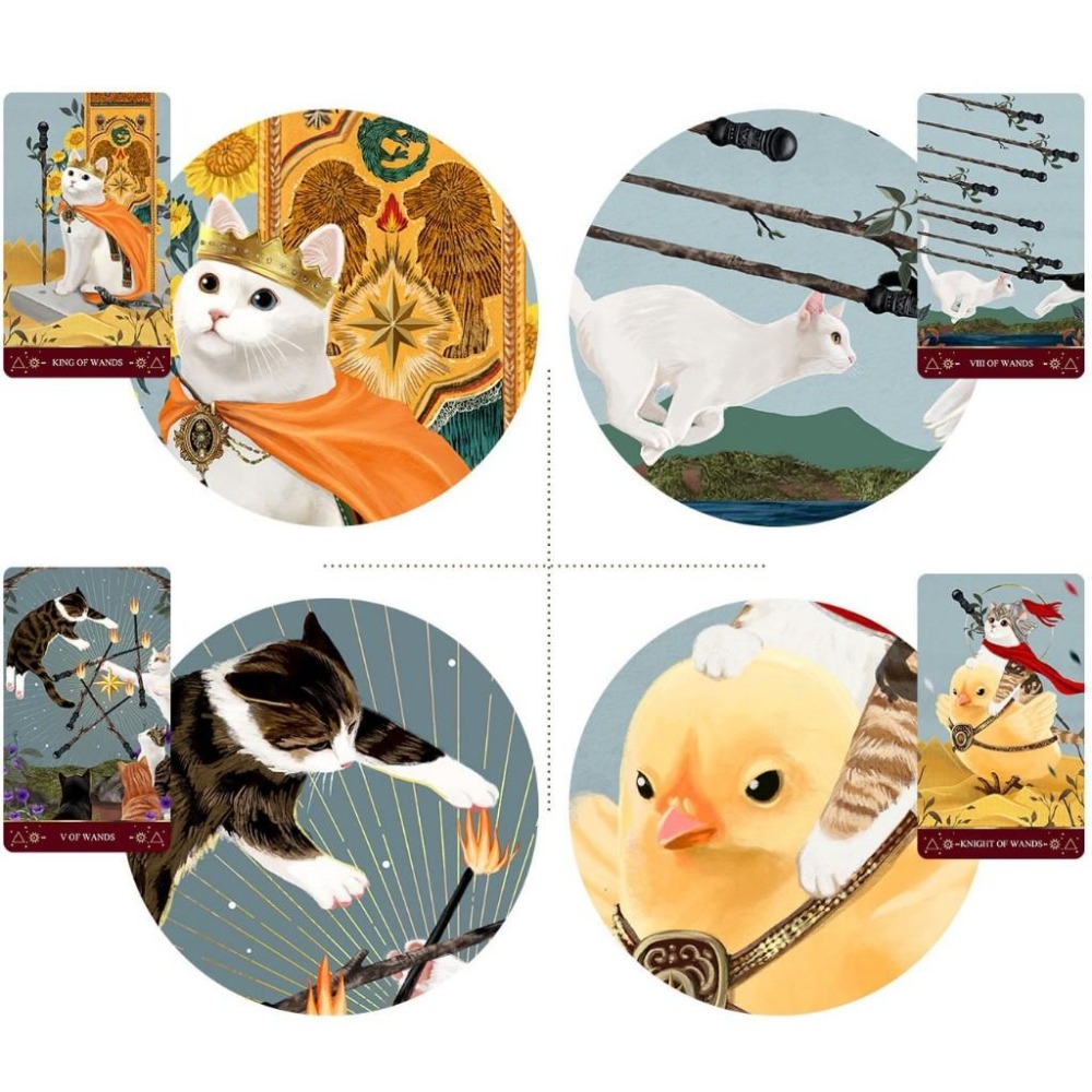 免運 ❤️莉莉塔羅占卜❤️限量 Muse Cat Tarot 繆斯貓 口袋 迷你 標準版 塔羅牌卡 偉特 卡牌-細節圖6