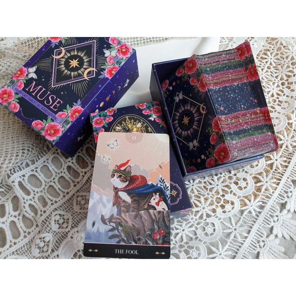 免運 ❤️莉莉塔羅占卜❤️限量 Muse Cat Tarot 繆斯貓 口袋 迷你 標準版 塔羅牌卡 偉特 卡牌-細節圖7