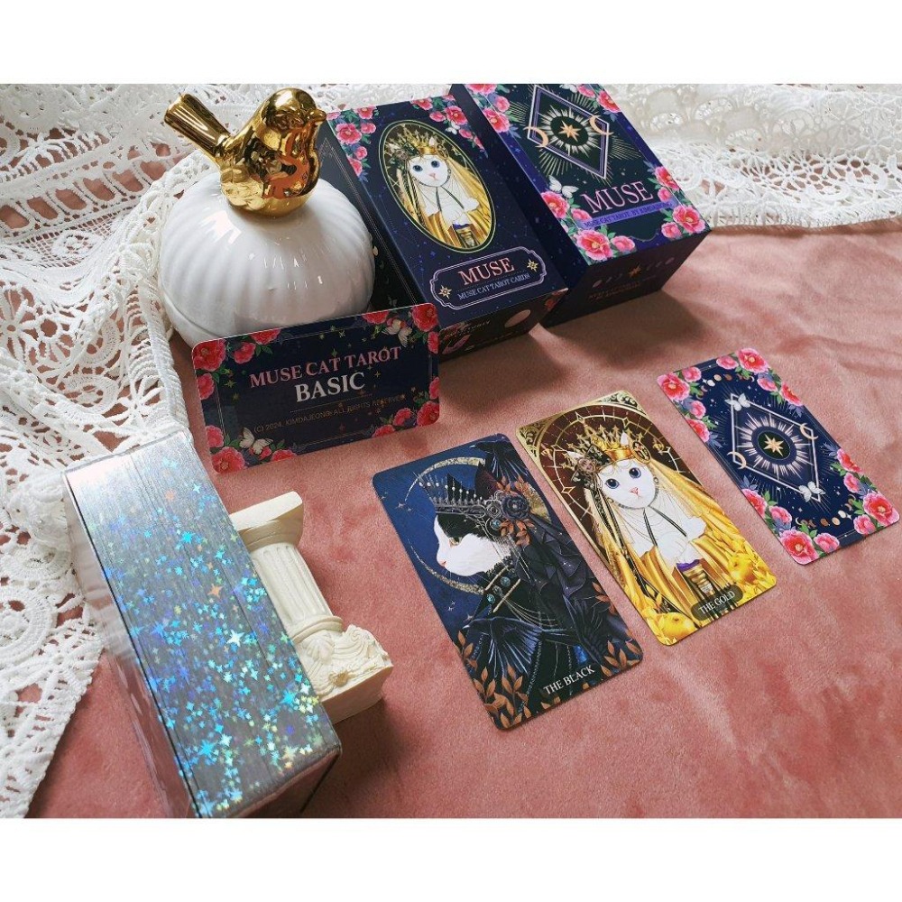 免運 ❤️莉莉塔羅占卜❤️限量 Muse Cat Tarot 繆斯貓 口袋 迷你 標準版 塔羅牌卡 偉特 卡牌-細節圖8