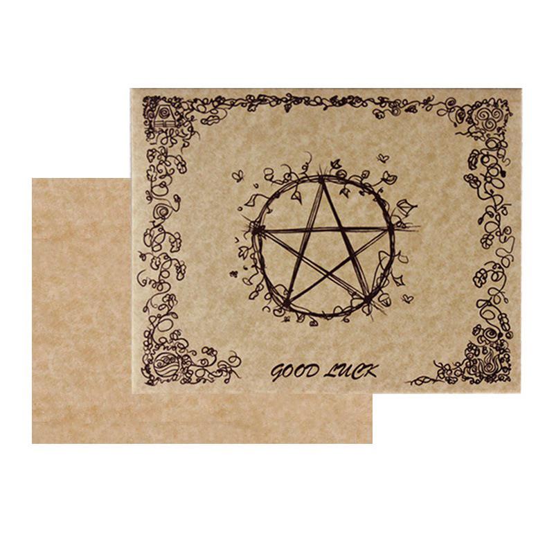 現貨❤️莉莉塔羅占卜❤️ 高質感能量羊皮紙 許願儀式書寫紙便利簽紙空白卡片明信片儀式節日手繪賀卡羊皮紙 五芒星 植物 繪-細節圖5