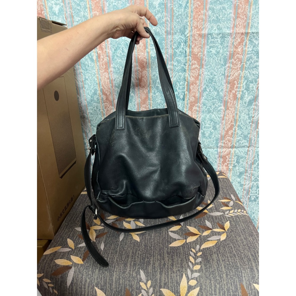 二手 真皮 肩背包 訂製款 女用 大容量-細節圖4