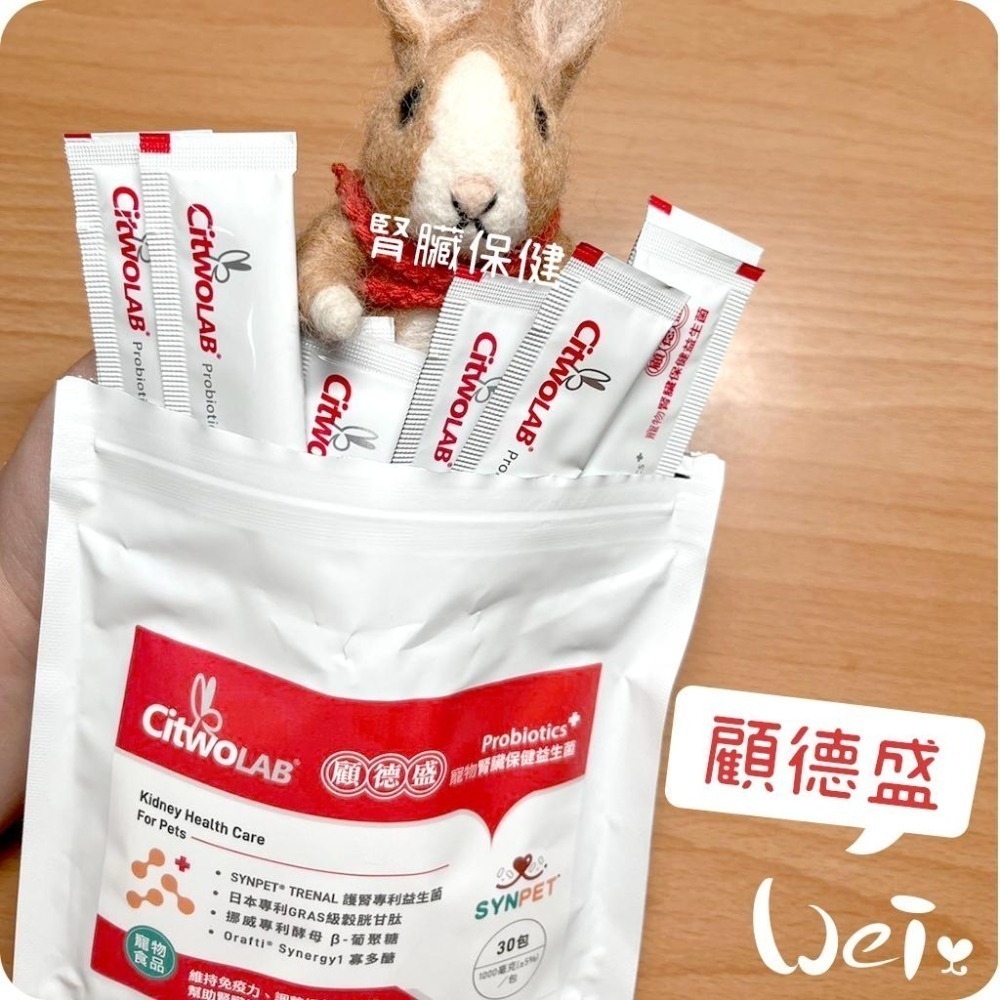 魏啥麻-CI兔 Citwo LAB顧德盛 腎臟保健益生菌(水蜜桃味 腸道保健 台大護腎專利益生菌)兔 天竺鼠保健品-細節圖7
