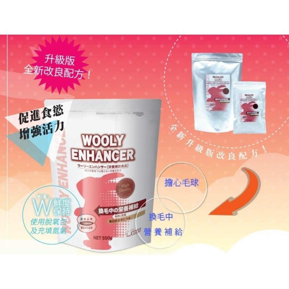 魏啥麻-WOOLY Enhancer 寵兔保健強化劑550g/包 (食慾促進 體重維持 泌尿保健)兔天竺鼠保健品-細節圖3