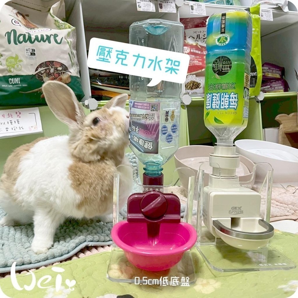 魏啥麻-高低底盤透明壓克力水碗架 / 飲水神器架 / 飲水器支架 (贈送 喝水小標語貼紙)-細節圖4