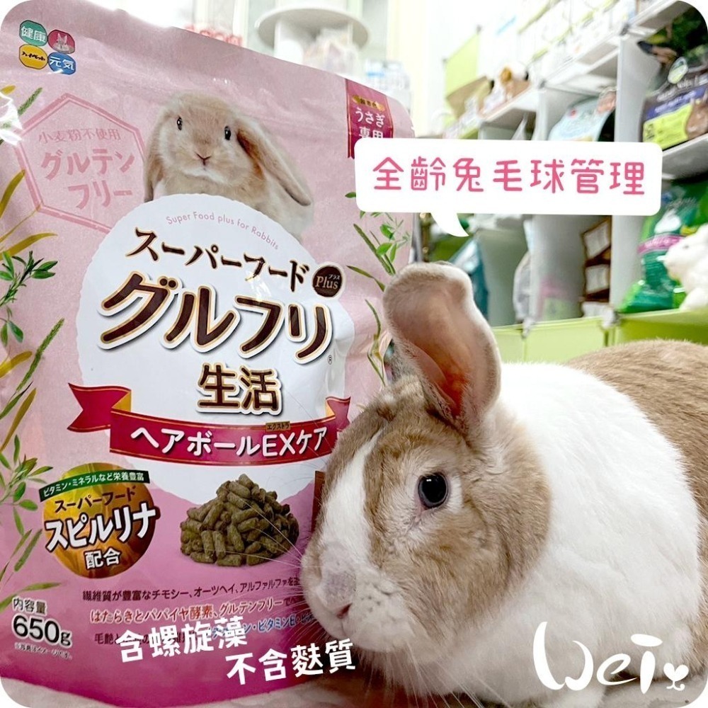 魏啥麻-日本HI PET全齡兔毛球管理牧草主食飼料650g(低鈣無麩質 螺旋藻 β-胡蘿蔔素 乳酸菌 高蛋白(16%)-細節圖2