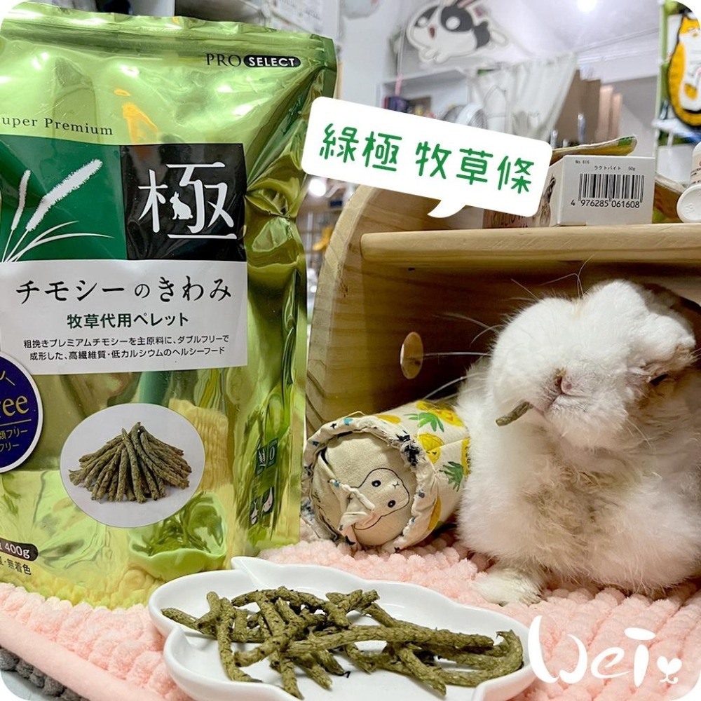 魏啥麻-日本HI PET 綠極牧草條 400g(低鈣 無苜蓿無澱粉穀物 添加乳酸菌)(兔 天竺鼠)-細節圖2
