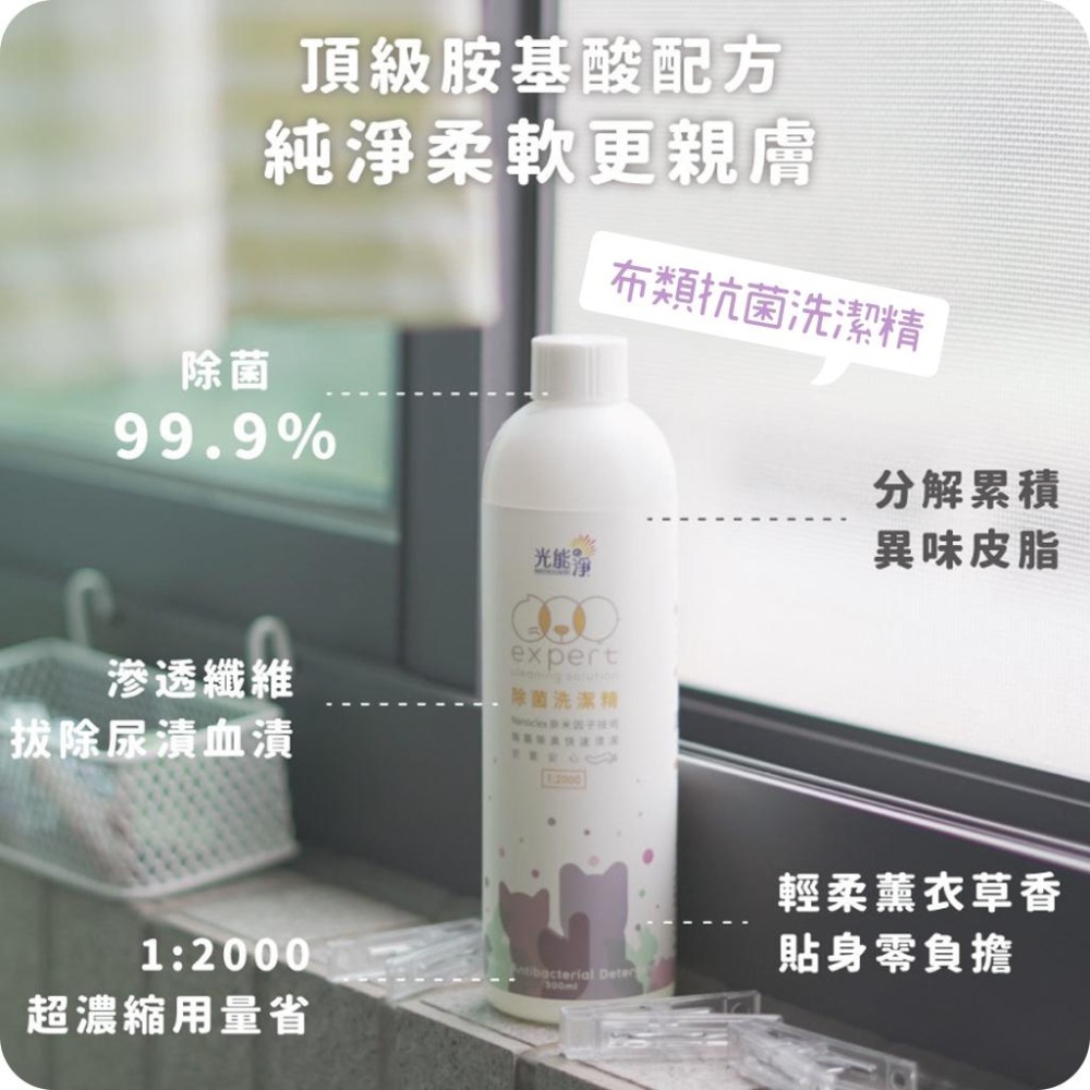 魏啥麻-光能淨 布類抗菌濃縮洗潔精 薰衣草300ml(兔 天竺鼠)-細節圖3