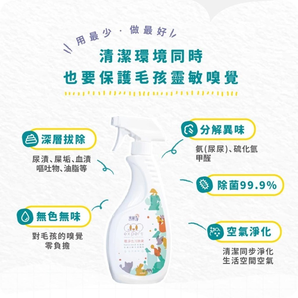 魏啥麻-光能淨 寵物環淨去污除臭噴劑 (環境清潔) 120ml/450ml(兔 天竺鼠)-細節圖3