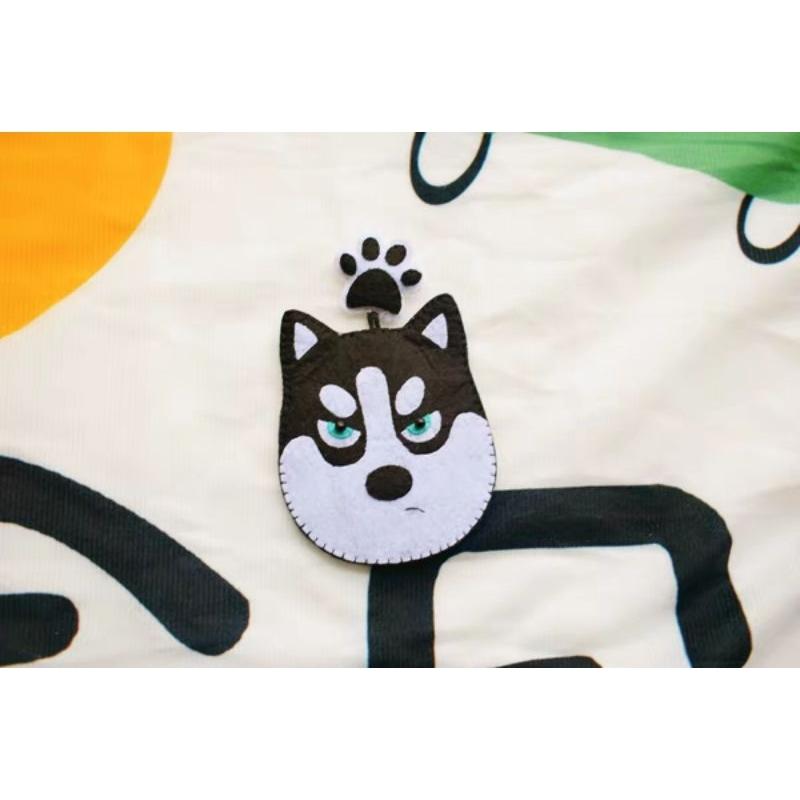 台灣現貨 親手縫更有愛【🍀幸福四葉草🍀】《哈士奇鑰匙圈鑰匙套掛飾》 diy材料包/ 不織布材料包/親子手作/批發/社團-細節圖6