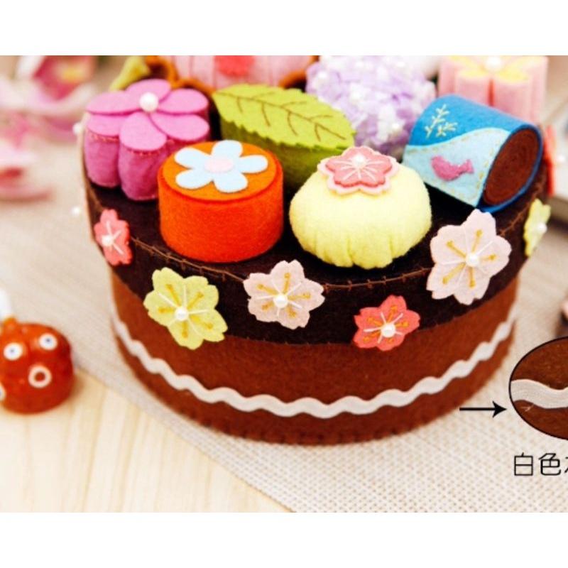 🇹🇼現貨 親手縫儀式感【🍀幸福四葉草🍀】《和風果子蛋糕置物盒》 diy材料包/ 不織布免裁剪/親子手作/批發/社團-細節圖5
