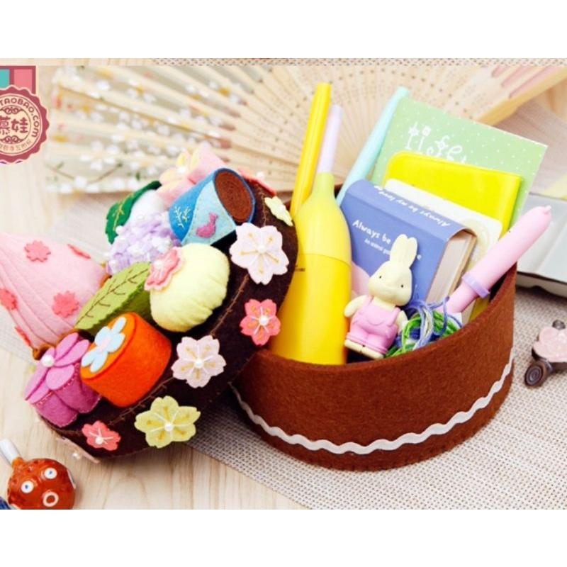 🇹🇼現貨 親手縫儀式感【🍀幸福四葉草🍀】《和風果子蛋糕置物盒》 diy材料包/ 不織布免裁剪/親子手作/批發/社團-細節圖6