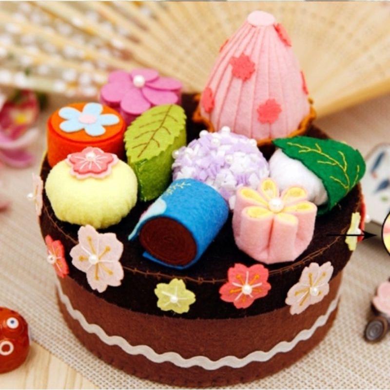 🇹🇼現貨 親手縫儀式感【🍀幸福四葉草🍀】《和風果子蛋糕置物盒》 diy材料包/ 不織布免裁剪/親子手作/批發/社團-細節圖7