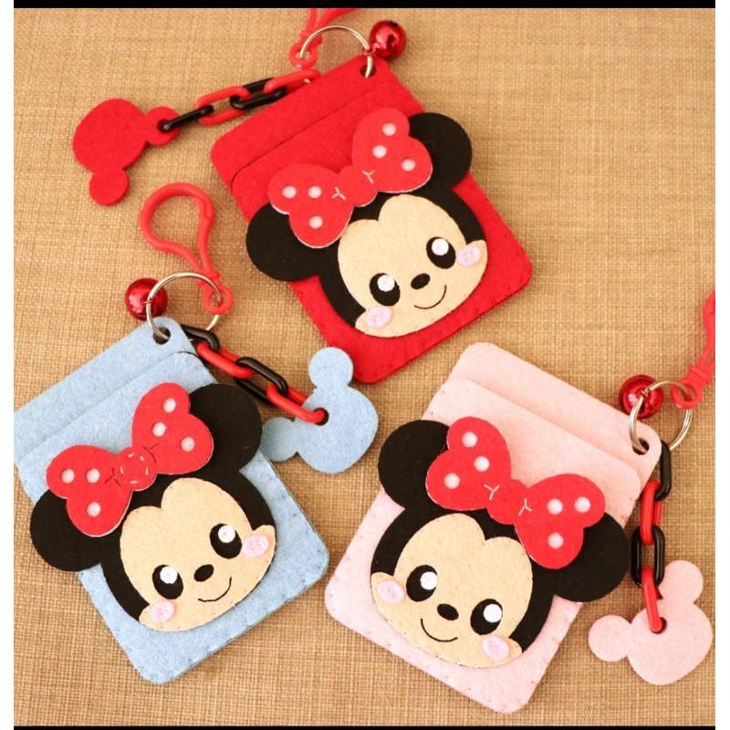 🇹🇼現貨親手diy更有愛《🍀幸福四葉草🍀》黏貼款《米奇米妮 卡套 停車牌 車掛飾》不織布材料包/免裁剪/批發/親子手作-細節圖2