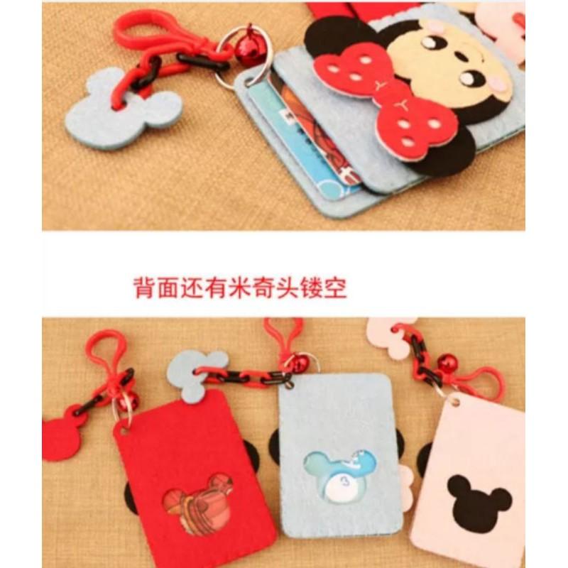 🇹🇼現貨親手diy更有愛《🍀幸福四葉草🍀》黏貼款《米奇米妮 卡套 停車牌 車掛飾》不織布材料包/免裁剪/批發/親子手作-細節圖3