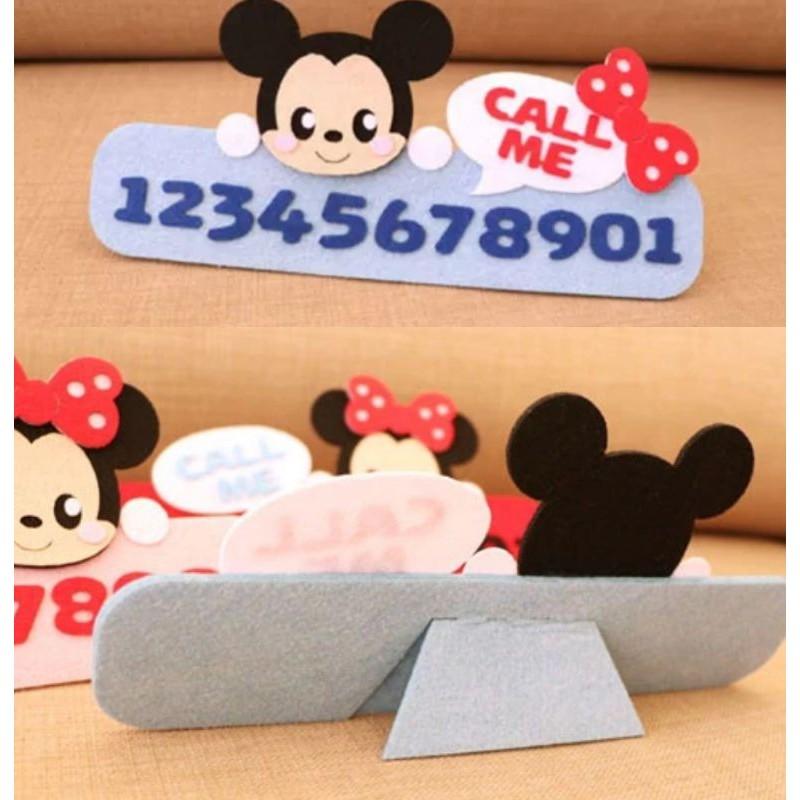 🇹🇼現貨親手diy更有愛《🍀幸福四葉草🍀》黏貼款《米奇米妮 卡套 停車牌 車掛飾》不織布材料包/免裁剪/批發/親子手作-細節圖7