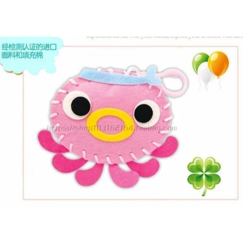 安全塑膠針 🇹🇼現貨 親手縫更有愛【🍀幸福四葉草🍀】《鑰匙圈16款》不織布材料包/免裁剪/批發/文創/親子手作-細節圖3