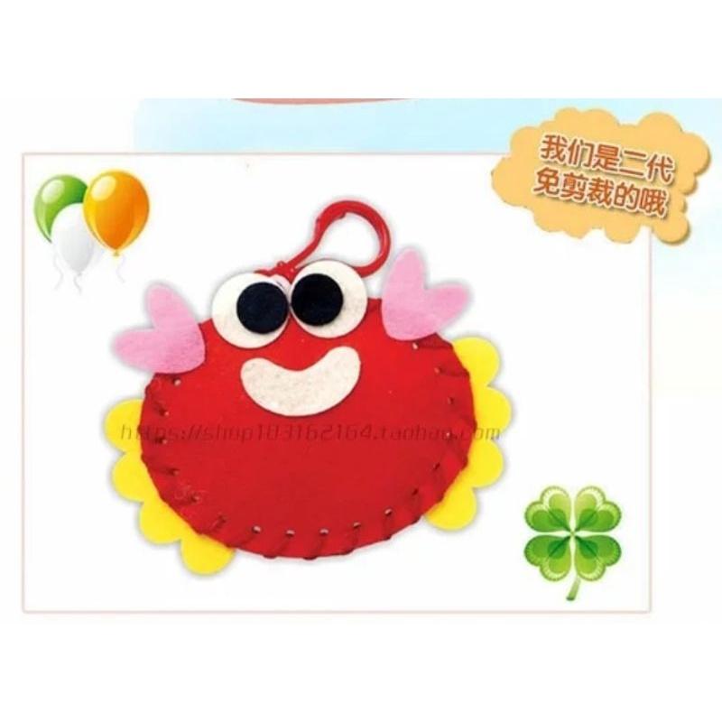 安全塑膠針 🇹🇼現貨 親手縫更有愛【🍀幸福四葉草🍀】《鑰匙圈16款》不織布材料包/免裁剪/批發/文創/親子手作-細節圖4