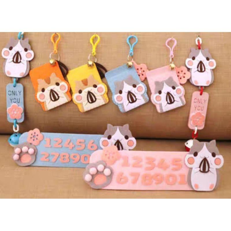 🇹🇼現貨 親手作更有愛【🍀幸福四葉草🍀】黏貼《可愛倉鼠系列》不織布材料包/免裁剪/手作材料/卡套/親子手作/掛飾/停車牌-細節圖9