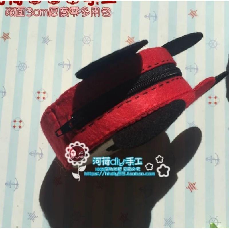 🇹🇼現貨 親手縫更有愛【🍀幸福四葉草🍀】免裁剪《雙面零錢包6款直徑9公分》diy材料包/奇奇/米奇/迪士尼/胡迪-細節圖5