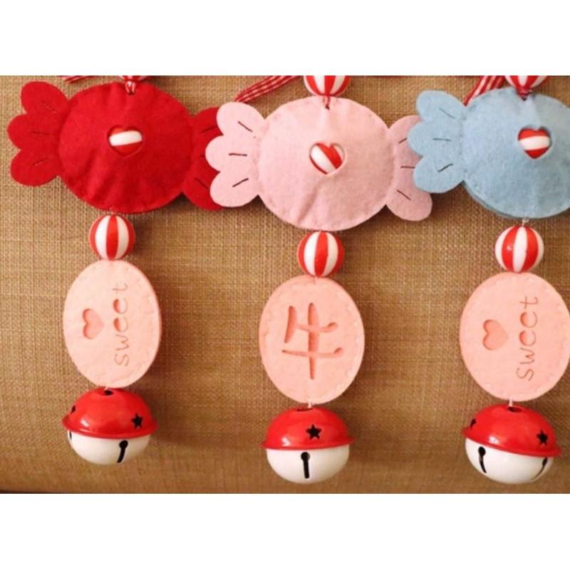 🇹🇼現貨手作更有愛《🍀幸福四葉草🍀》《可愛牛奶糖4款》不織布材料包/免裁剪/diy材料包/親子手作/卡套/車掛/鑰匙圈-細節圖6