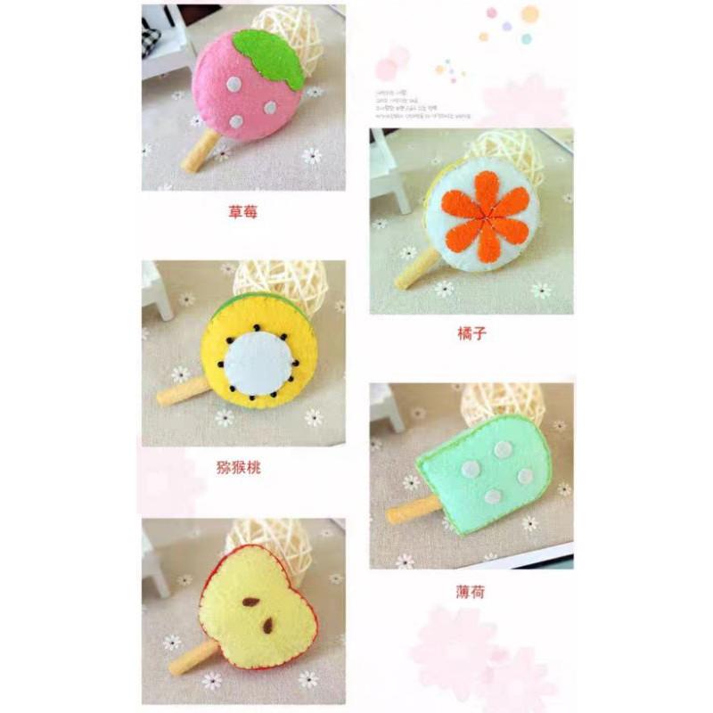 【Diy親手縫更有愛♡現貨】《冰棒掛飾一組5入》不織布材料包/免裁剪/批發/文創/療癒/孕期手作/親子手作/優雅手作-細節圖3