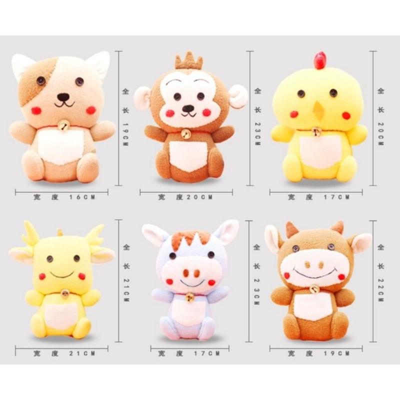 【Diy親手縫更有愛♡現貨】《高約20cm 12生肖搖粒棉玩偶》搖粒絨材料包/免裁剪/批發/文創/親子手作/幼童手作-細節圖4