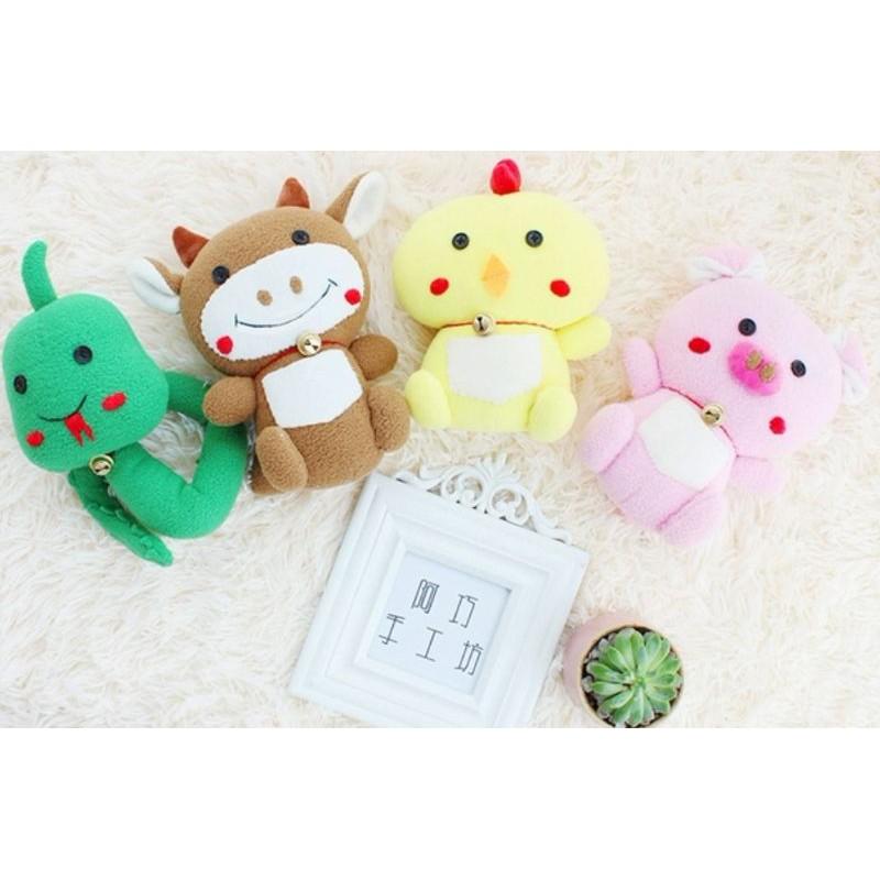 【Diy親手縫更有愛♡現貨】《高約20cm 12生肖搖粒棉玩偶》搖粒絨材料包/免裁剪/批發/文創/親子手作/幼童手作-細節圖6