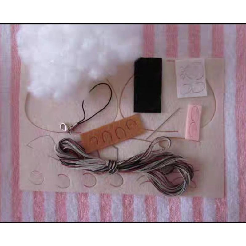 🇹🇼現貨 親手縫更有愛【🍀幸福四葉草🍀】《萌噠CC貓變裝掛飾3款9cm》不織布材料包/免裁剪/批發/文創/親子手作-細節圖2