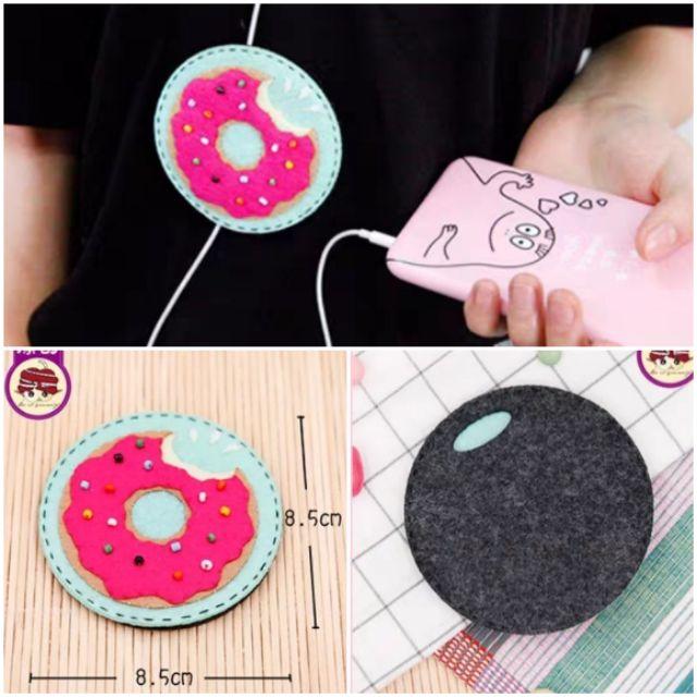 🇹🇼現貨 親手縫更有愛【🍀幸福四葉草🍀】《耳機收納包4款 可改胸針掛飾 》不織布材料包/免裁剪/批發/親子手作/文創客製-細節圖2