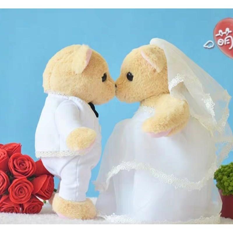 🇹🇼現貨 親手縫更有愛【🍀幸福四葉草🍀】《婚禮泰迪熊一對 抱枕布偶》絨毛娃娃材料包/免裁剪/批發/文創/親子手作-細節圖5