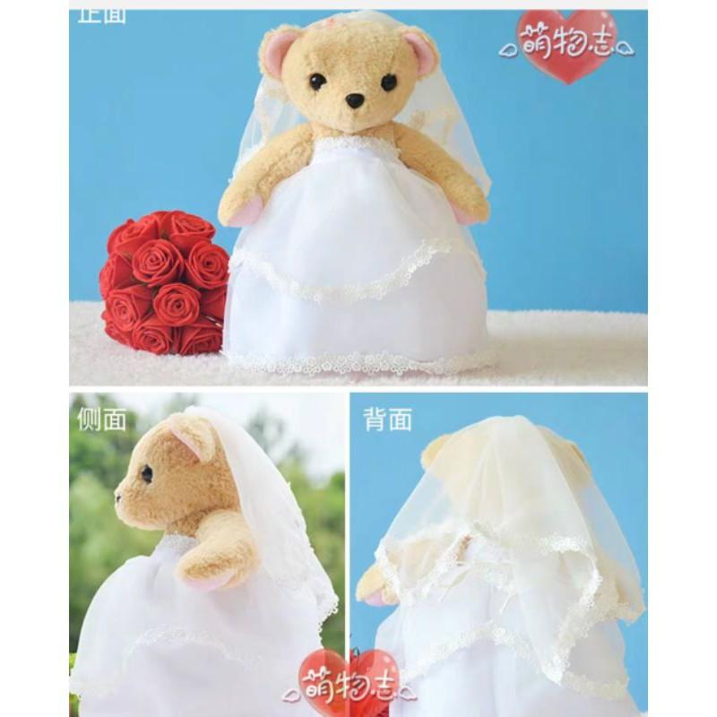 🇹🇼現貨 親手縫更有愛【🍀幸福四葉草🍀】《婚禮泰迪熊一對 抱枕布偶》絨毛娃娃材料包/免裁剪/批發/文創/親子手作-細節圖7