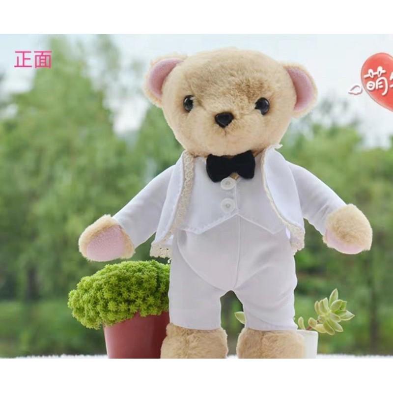 🇹🇼現貨 親手縫更有愛【🍀幸福四葉草🍀】《婚禮泰迪熊一對 抱枕布偶》絨毛娃娃材料包/免裁剪/批發/文創/親子手作-細節圖8