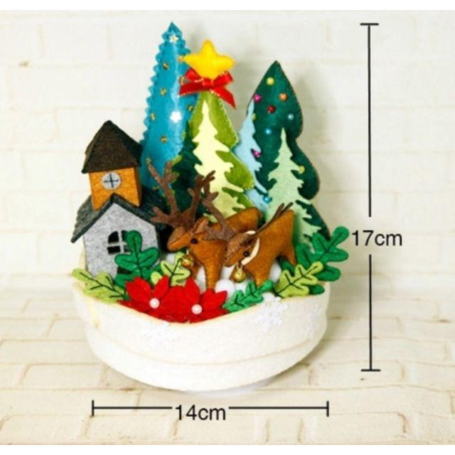 【Diy親手縫更有愛♡現貨】《璀璨聖誕音樂盒》不織布材料包/免裁剪/批發/文創/療癒/暫離手機/孕期手作/親子手作-細節圖2