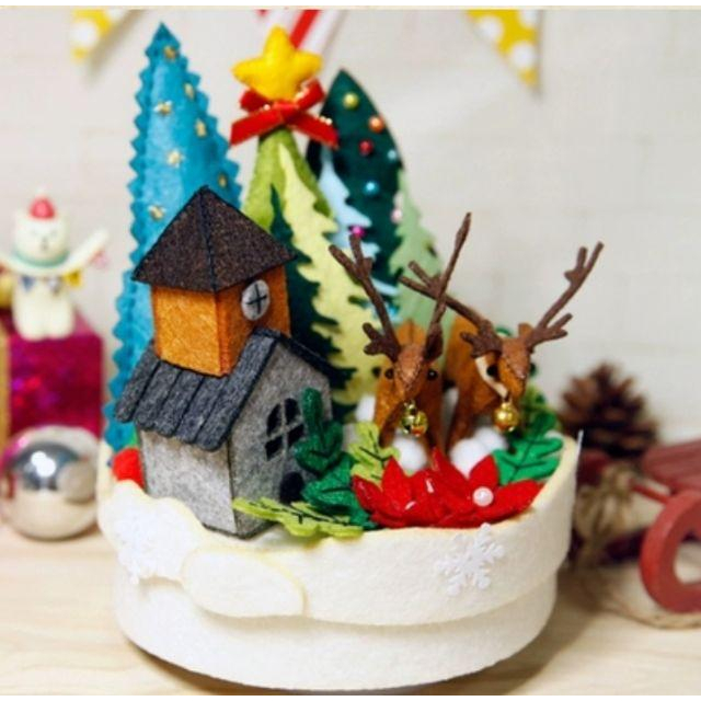 【Diy親手縫更有愛♡現貨】《璀璨聖誕音樂盒》不織布材料包/免裁剪/批發/文創/療癒/暫離手機/孕期手作/親子手作-細節圖4