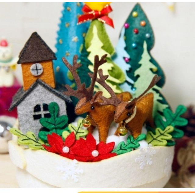 【Diy親手縫更有愛♡現貨】《璀璨聖誕音樂盒》不織布材料包/免裁剪/批發/文創/療癒/暫離手機/孕期手作/親子手作-細節圖5