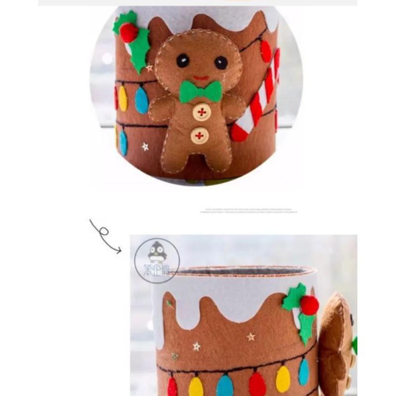 【Diy親手縫更有愛♡現貨】《11*12 聖誕筆筒置物盒一組3入》不織布材料包/免裁剪/批發/文創/療癒/親子手作-細節圖4
