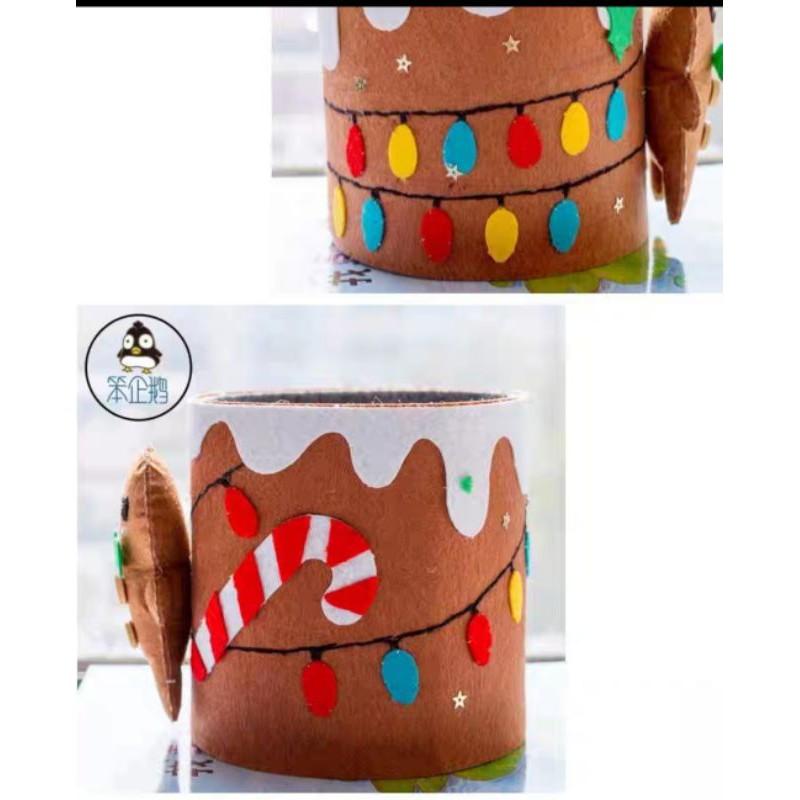 【Diy親手縫更有愛♡現貨】《11*12 聖誕筆筒置物盒一組3入》不織布材料包/免裁剪/批發/文創/療癒/親子手作-細節圖5
