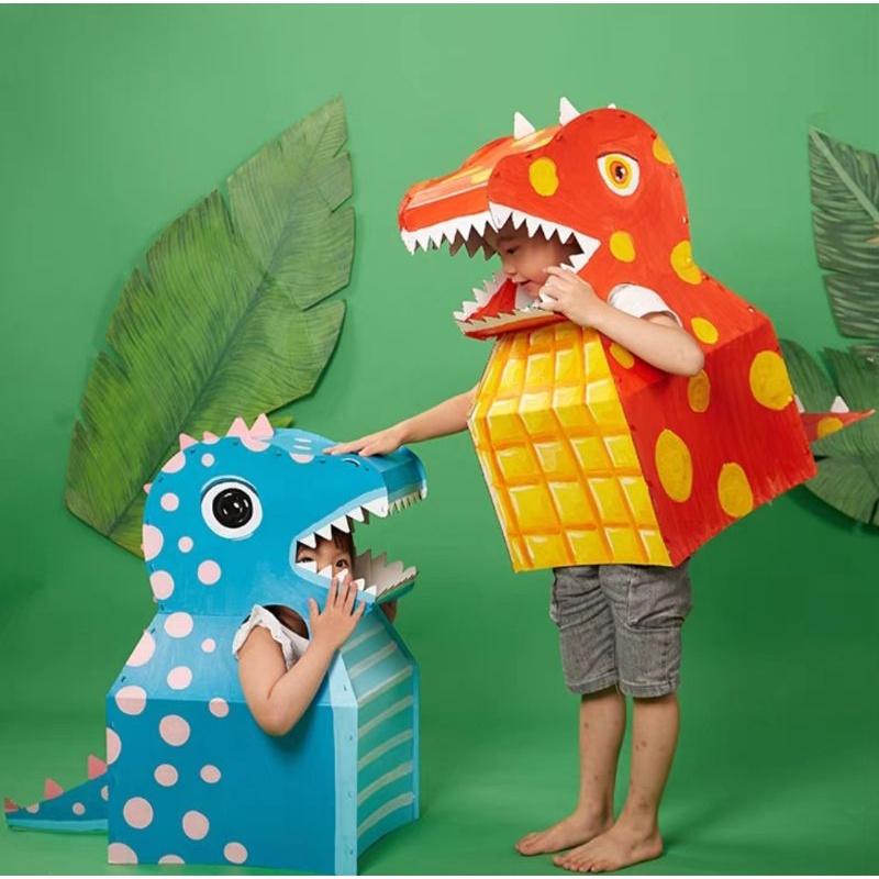 🇹🇼現貨 親手Diy更有愛【🍀幸福四葉草🍀】《恐龍 當家巨型紙型》材料包/免裁剪/批發/文創/親子手作-細節圖3