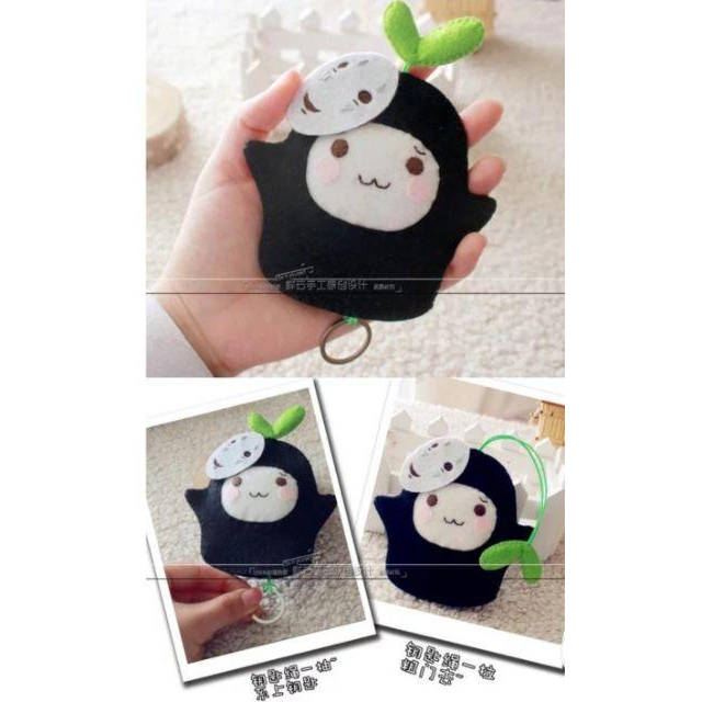🇹🇼現貨 親手縫更有愛《🍀幸福四葉草🍀》《可愛長草文字君鑰匙包5款》diy材料包/免裁剪 龍貓 無臉男 鹹蛋超人 小怪獸-細節圖4