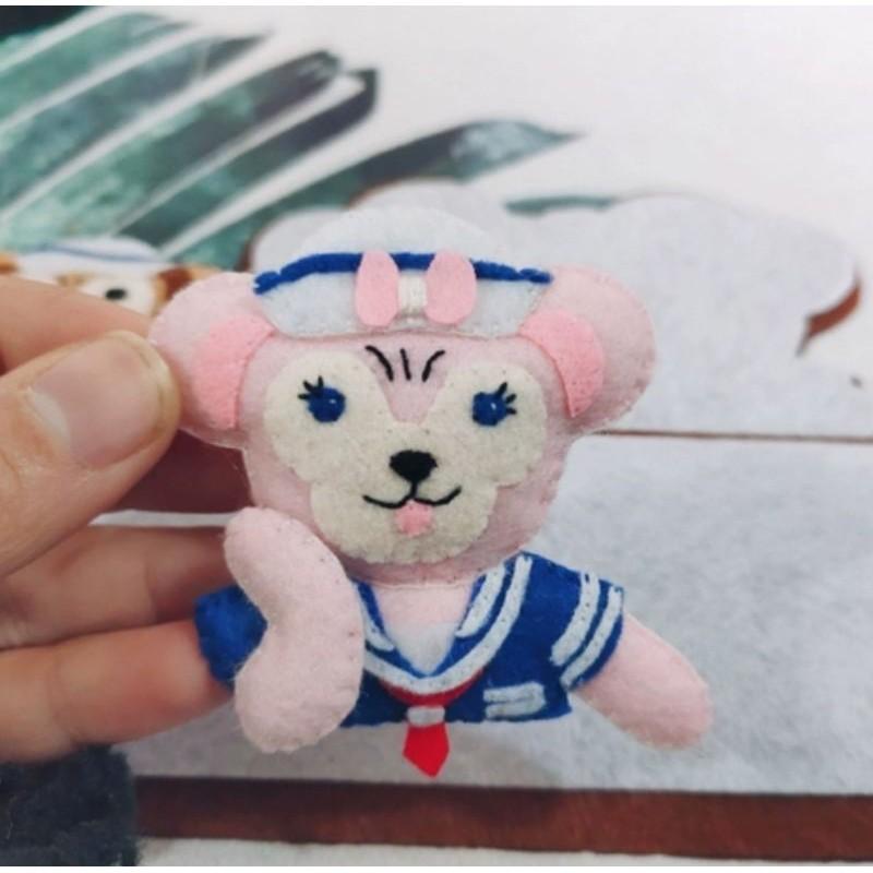 🇹🇼現貨 手作更有愛【🍀幸福四葉草🍀】《Duffy達菲熊停車牌附4組數字》不織布材料包/免裁剪/批發/文創-細節圖4