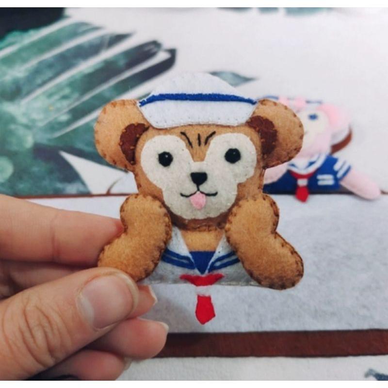 🇹🇼現貨 手作更有愛【🍀幸福四葉草🍀】《Duffy達菲熊停車牌附4組數字》不織布材料包/免裁剪/批發/文創-細節圖6