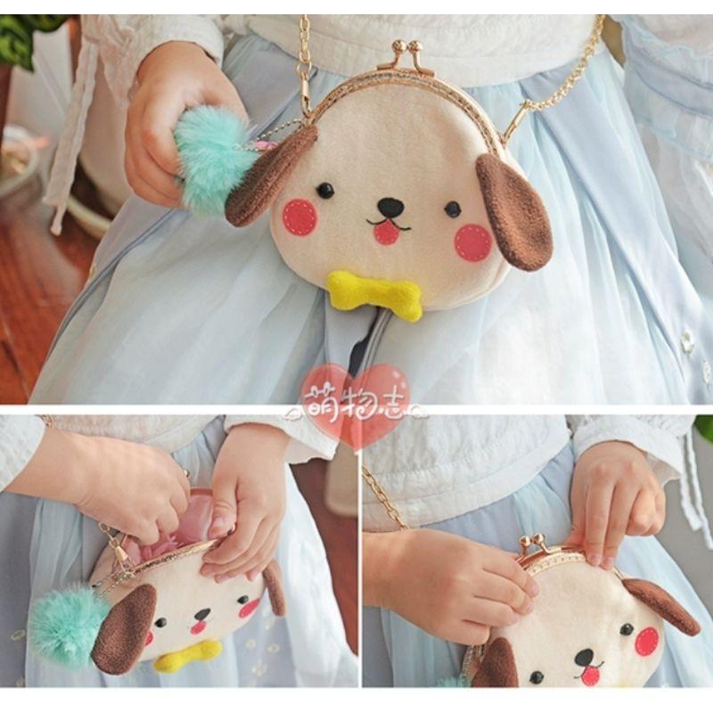 【Diy親手縫更有愛♡現貨】《可愛斜背包口金包8款》龍貓 無尾熊 麋鹿 玻尿酸鴨 貓 狗 豬 搖粒絨 手作材料包/免裁剪-細節圖6