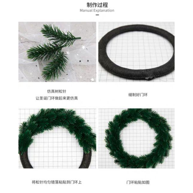 【Diy親手縫更有愛♡現貨】《仿真松果針葉璀璨聖誕門環》不織布材料包/免裁剪/批發/文創/療癒/孕期手作/親子手作-細節圖4