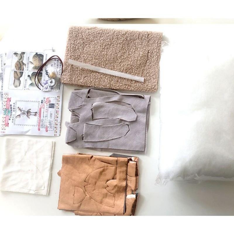 【Diy親手縫更有愛♡現貨】《麋鹿玩偶娃娃》絨布材料包/免裁剪/批發/文創/療癒/暫離手機/孕期手作/親子手作/優雅手作-細節圖5