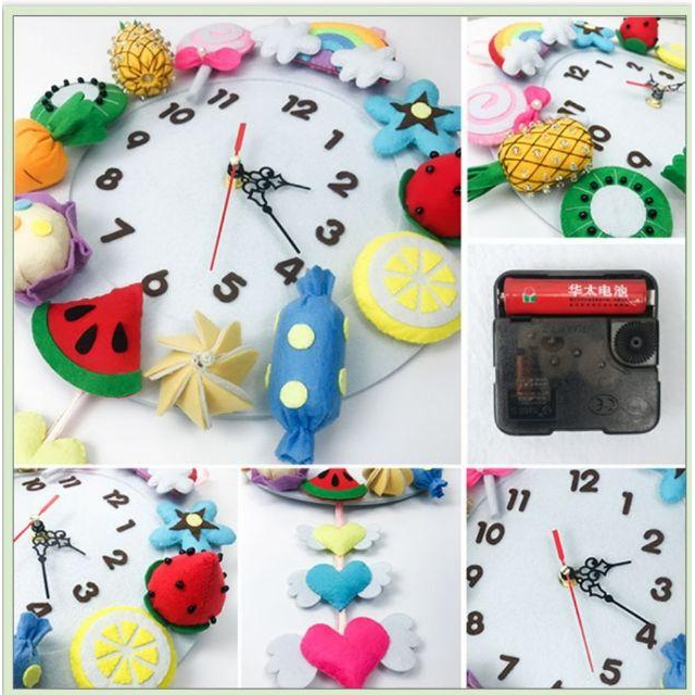 🇹🇼現貨 親手縫更有愛【🍀幸福四葉草🍀】《可愛時鐘掛鐘4款》不織布材料包/免裁剪/批發/文創/親子手作-細節圖5