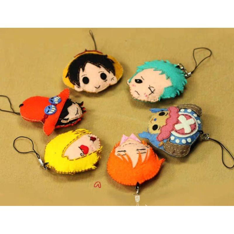 【Diy親手縫更有愛♡現貨】《海賊王掛飾一組6入》不織布材料包/免裁剪/批發/文創/療癒/孕期手作/親子手作/情人節禮物-細節圖2